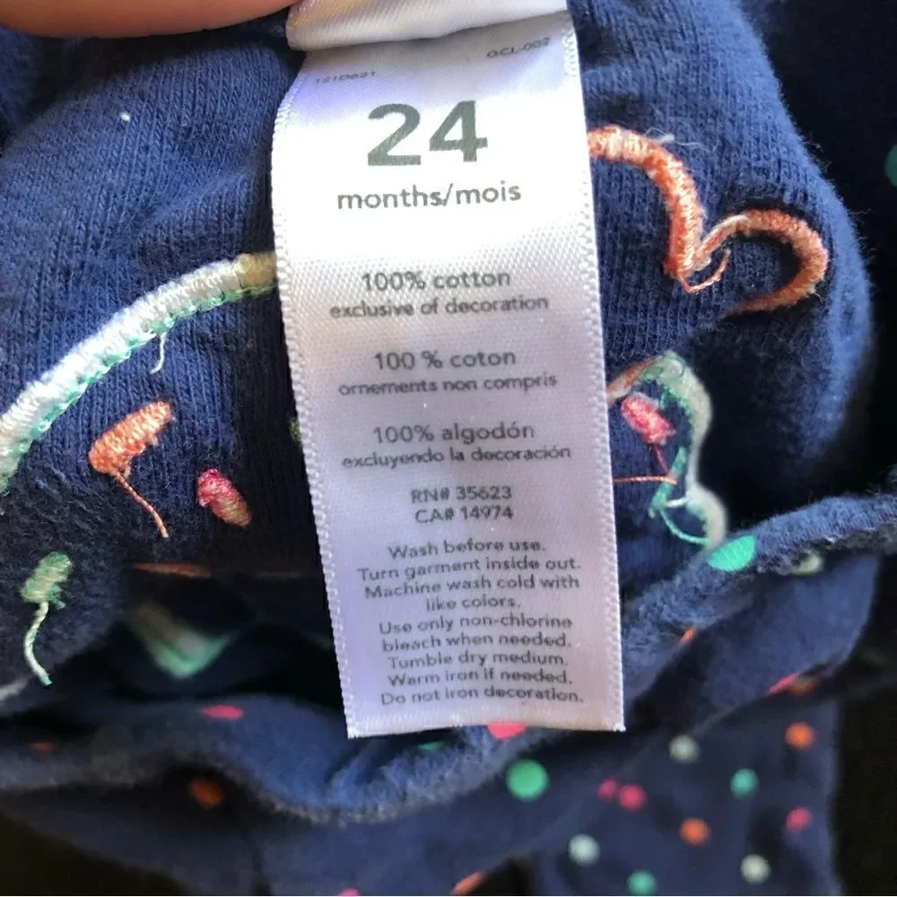 CARTER’S blue polka dots cupcake print pants pjs bottom size 24 months cotton